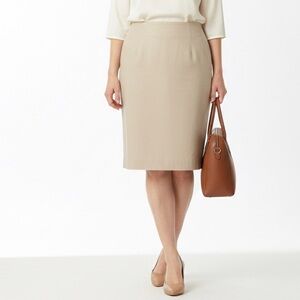 NWT! Talbots Classic Neutral Tan Pencil Skirt, Size 14WP (Woman Petite Plus)